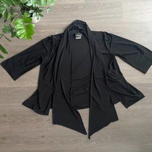 Marallis Black Cardigan with High-Low & Slit Detailing